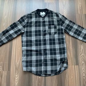 Topman Flannel Jacket Black & Grey Small